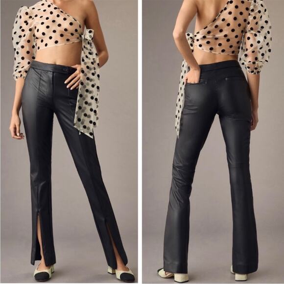 Anthropologie Maeve Faux Leather Ankle-Zip Pants US 16